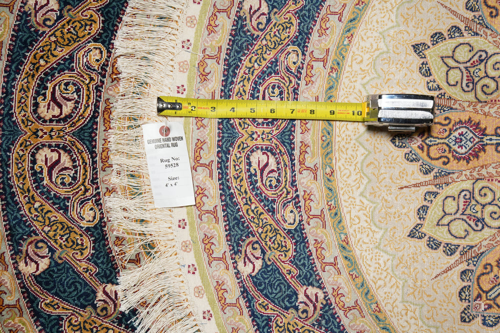 4' x 4' Round Silk Rug Elegant #59528