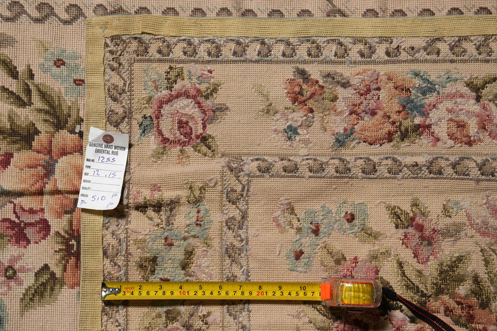 12 x 15 Pleasant Floral English Garden Needle Point Rug #S10-1255