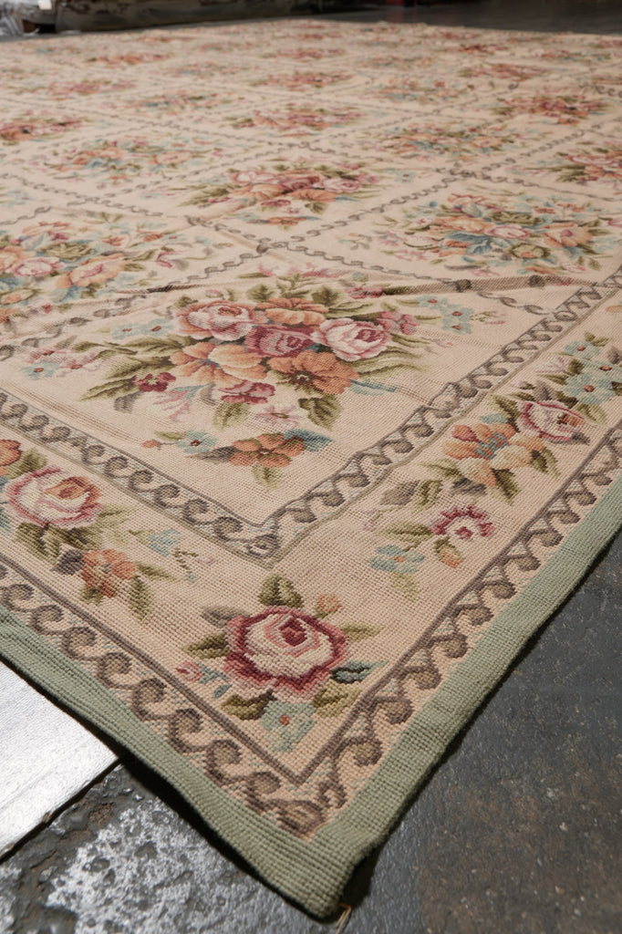 12 x 15 Pleasant Floral English Garden Needle Point Rug #S10-1255