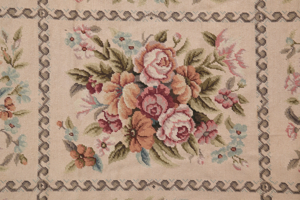 12 x 15 Pleasant Floral English Garden Needle Point Rug #S10-1255