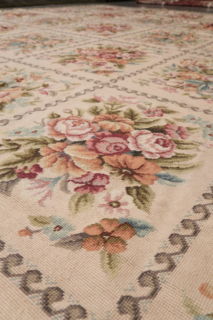12 x 15 Pleasant Floral English Garden Needle Point Rug #S10-1255