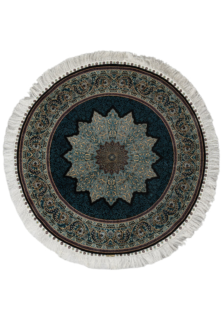 4 x 4 Feet Round Silk Rug #59520