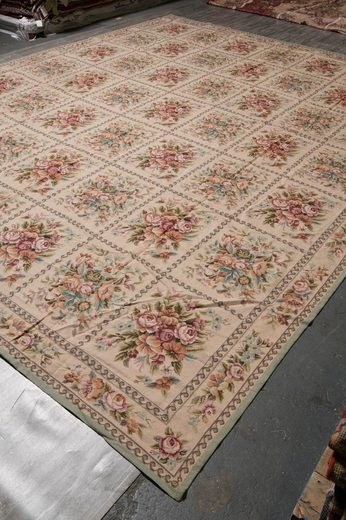 12 x 15 Pleasant Floral English Garden Needle Point Rug #S10-1255