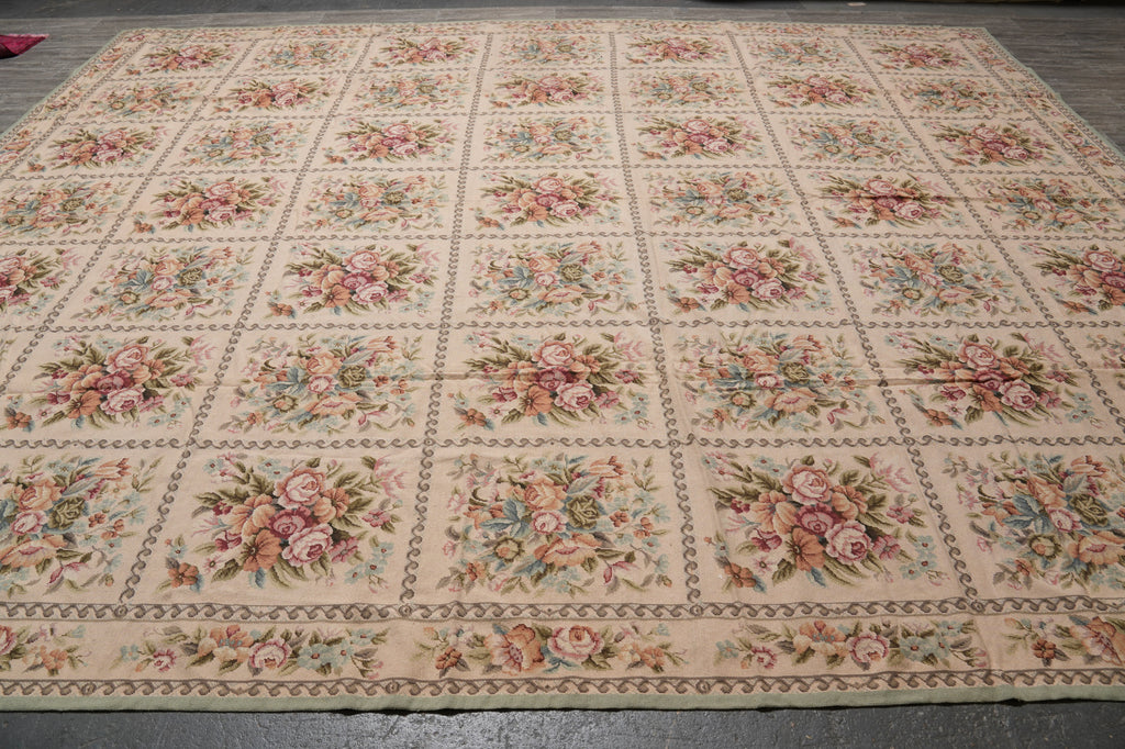 12 x 15 Pleasant Floral English Garden Needle Point Rug #S10-1255