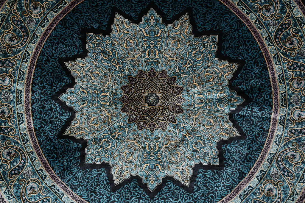 4 x 4 Feet Round Silk Rug #59520