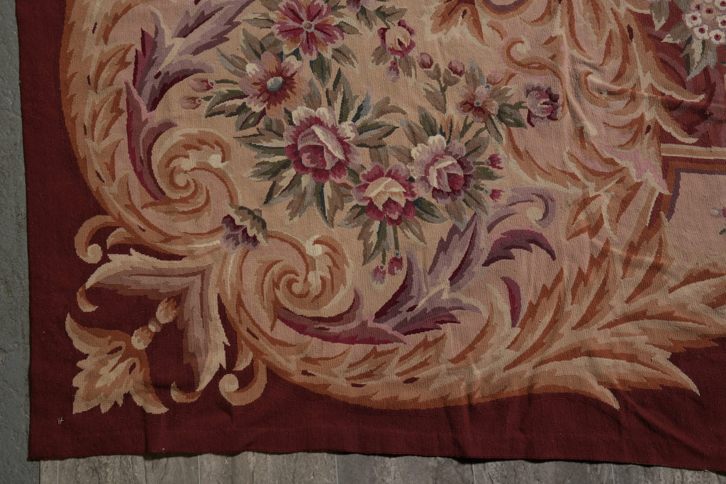 12 x 18 Large Needle Point French Aubusson Handmade Rug #PIX-5737