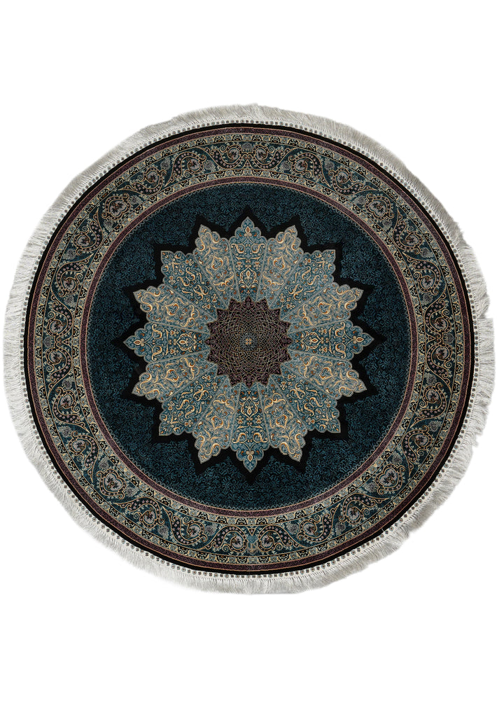 6 x 6' Feet Round Silk Rug Hereke Pattern #60273