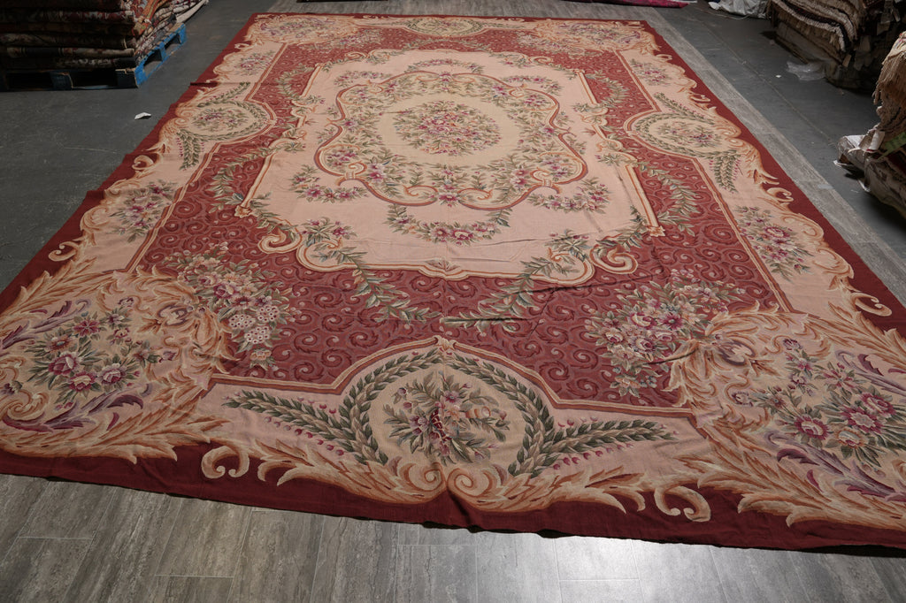 12 x 18 Large Needle Point French Aubusson Handmade Rug #PIX-5737