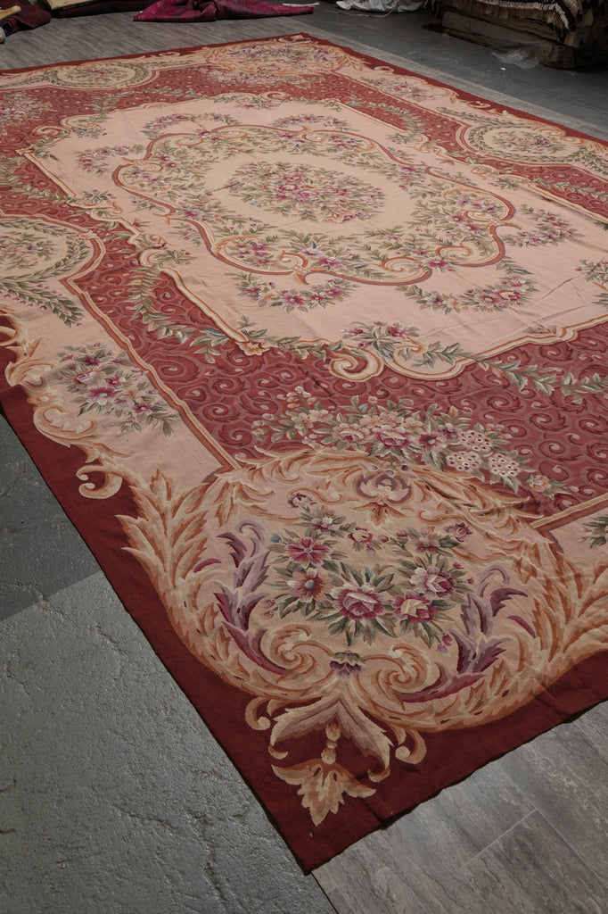 12 x 18 Large Needle Point French Aubusson Handmade Rug #PIX-5737