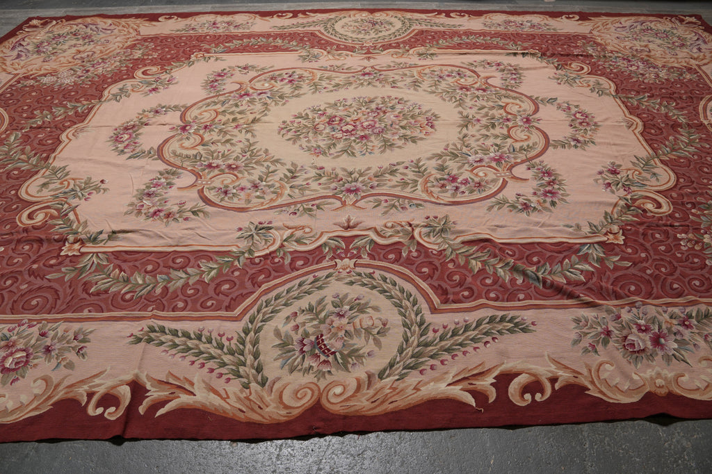 12 x 18 Large Needle Point French Aubusson Handmade Rug #PIX-5737
