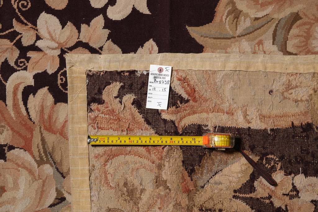 12 x 15 French Country Floral Flat Weave Needle Point Rug #PIX-5738