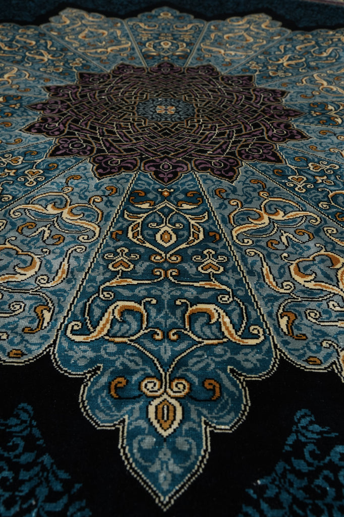 6 x 6' Feet Round Silk Rug Hereke Pattern #60273