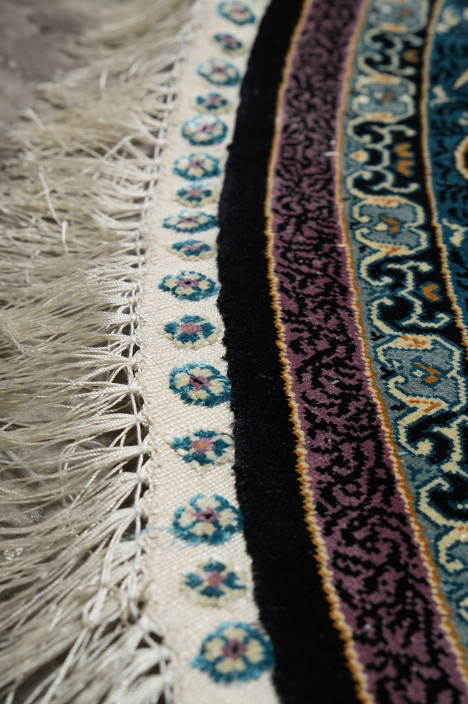 6 x 6' Feet Round Silk Rug Hereke Pattern #60273