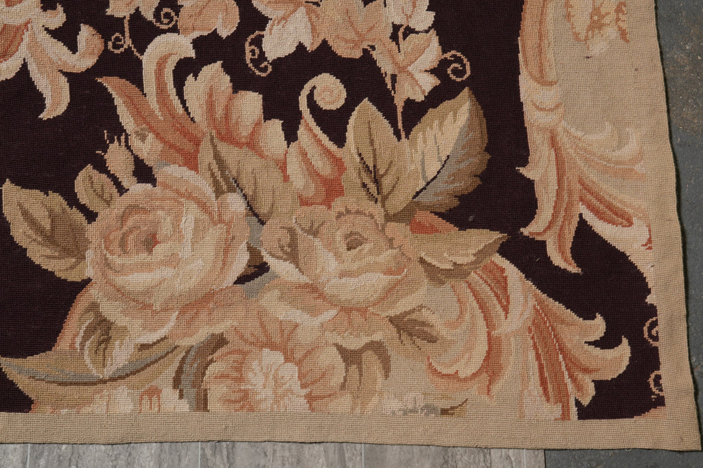 12 x 15 French Country Floral Flat Weave Needle Point Rug #PIX-5738