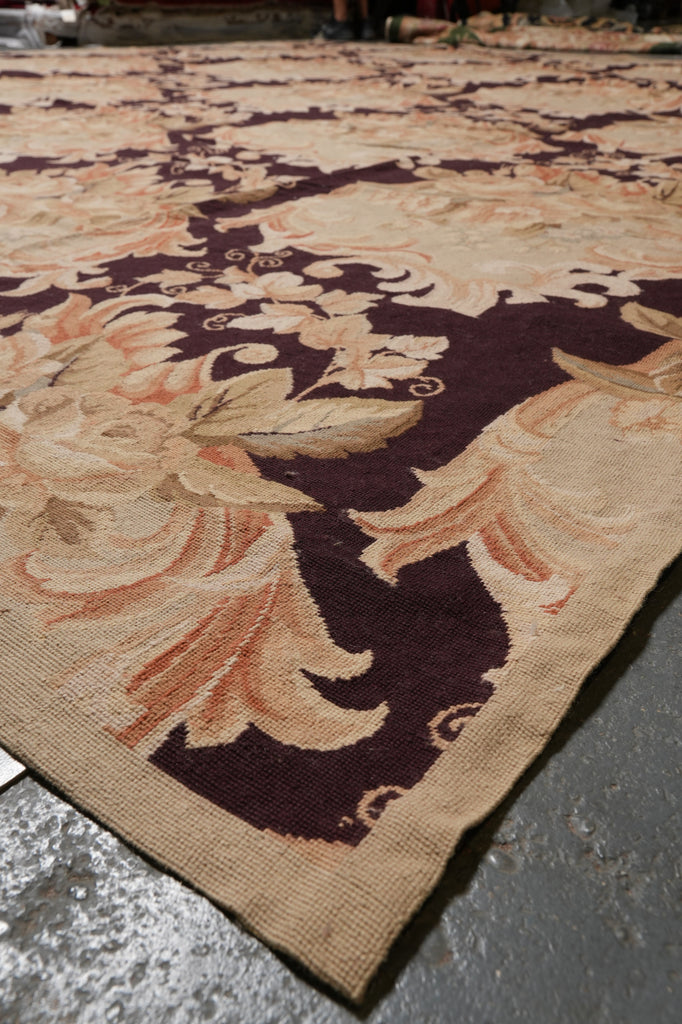 12 x 15 French Country Floral Flat Weave Needle Point Rug #PIX-5738