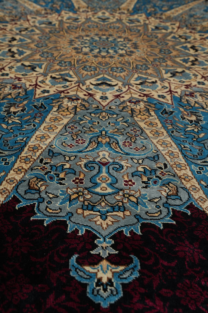 6 x 6' Round Silk Rug Hereke Pattern #60165