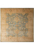 Load image into Gallery viewer, 7.9 x 8.2 Handmade Oushak Chobi Rug GREEN GOLD  #PIX-25106