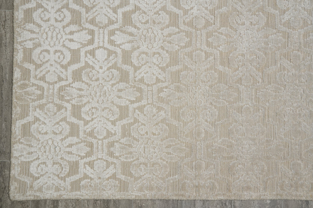 9 x 12 Neutral Silver Contemporary Handmade Rug Bamboo SIilk #B-75316