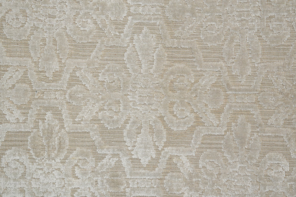 9 x 12 Neutral Silver Contemporary Handmade Rug Bamboo SIilk #B-75316