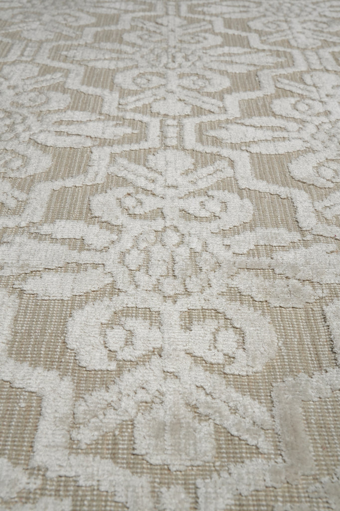 9 x 12 Neutral Silver Contemporary Handmade Rug Bamboo SIilk #B-75316
