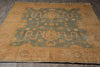 Load image into Gallery viewer, 7.9 x 8.2 Handmade Oushak Chobi Rug GREEN GOLD  #PIX-25106