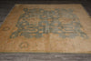 Load image into Gallery viewer, 7.9 x 8.2 Handmade Oushak Chobi Rug GREEN GOLD  #PIX-25106