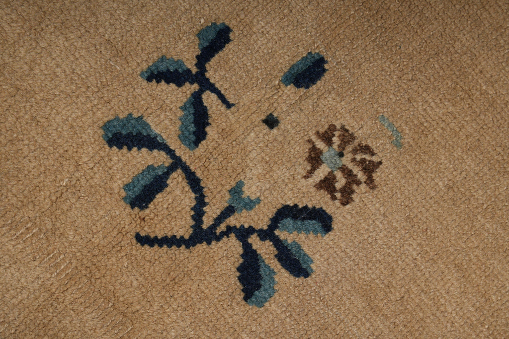 9.1 x 11.6 Antique Art Deco Chinese Beging Rug #F-4014