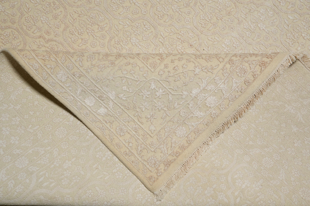 9 x 11.8 tone Wool and Silk Transitional Elite Rug Calm Elegant #F-5572
