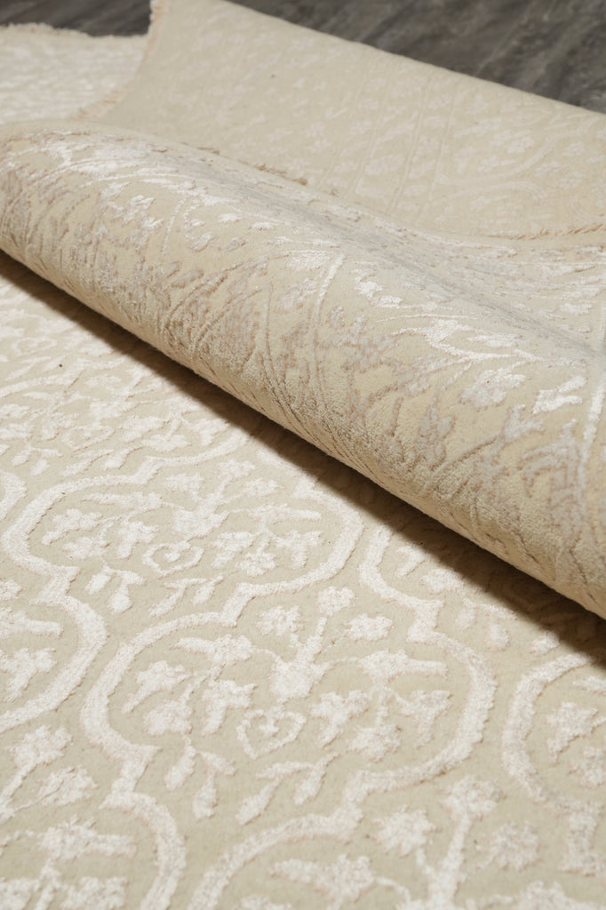 9 x 11.8 tone Wool and Silk Transitional Elite Rug Calm Elegant #F-5572