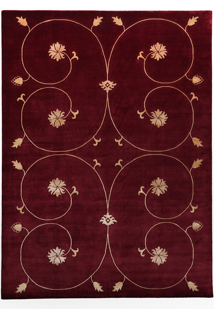 9 x 12 Wool and Silk Contemporary Handmade Rug #F-5430
