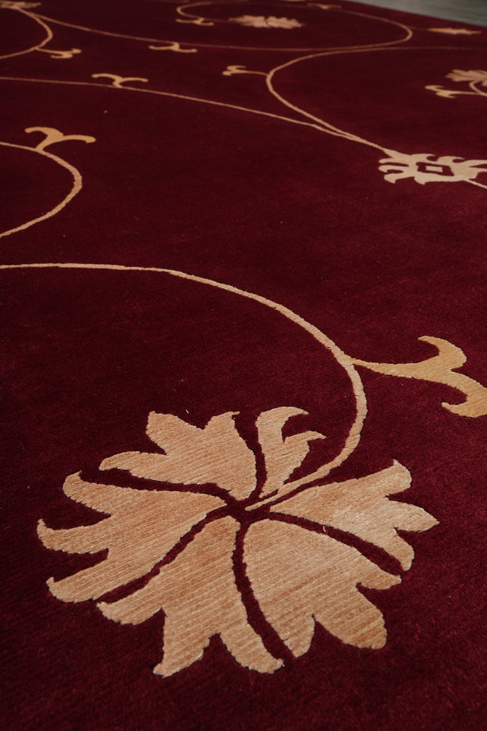 9 x 12 Wool and Silk Contemporary Handmade Rug #F-5430