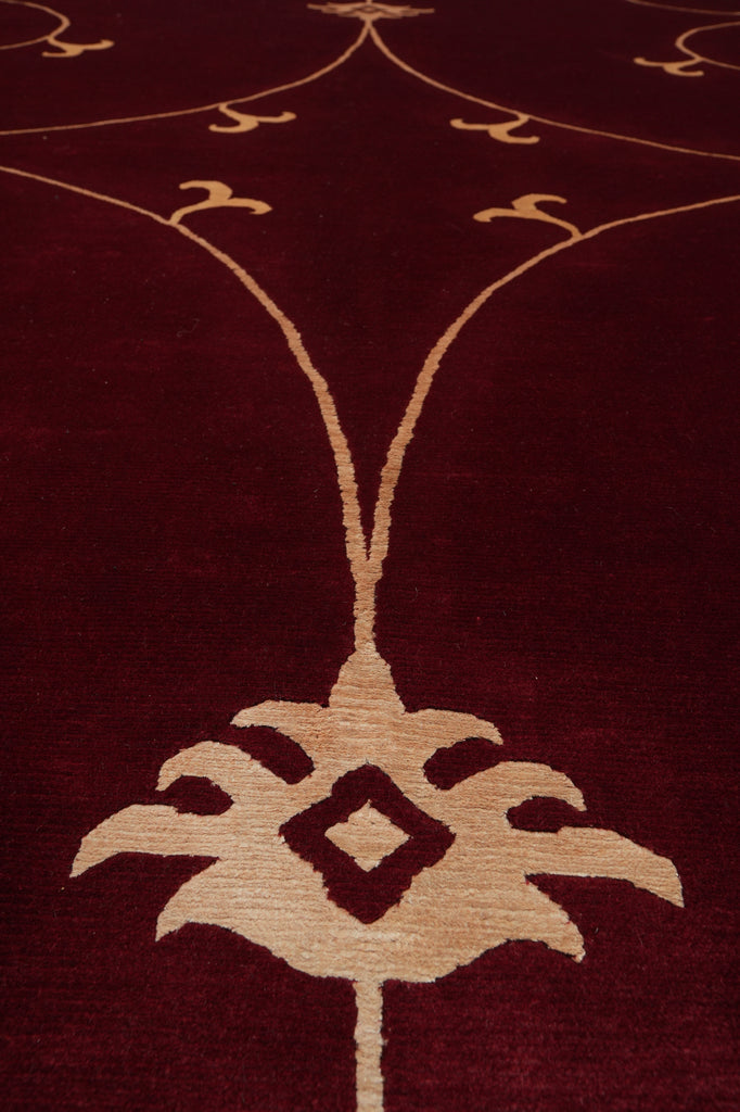 9 x 12 Wool and Silk Contemporary Handmade Rug #F-5430