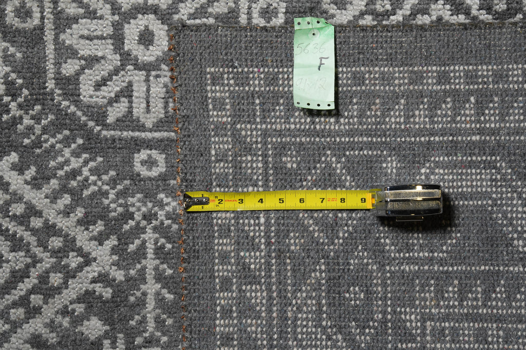9 x 12 Hand-knotted Contemporary Area Gray Rug #F-5636