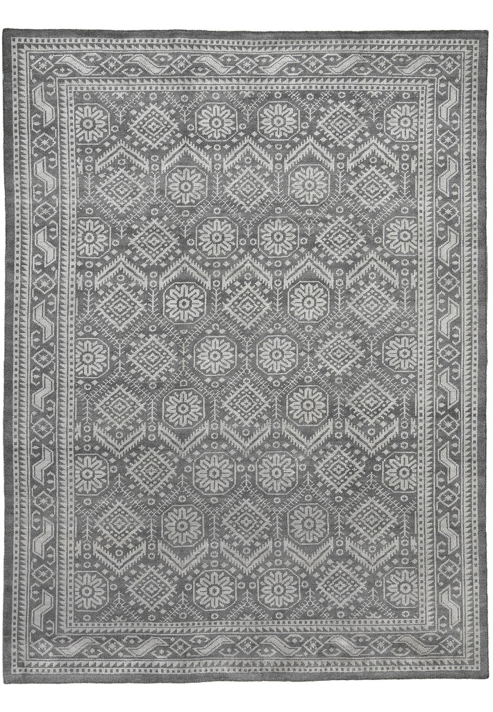 9 x 12 Hand-knotted Contemporary Area Gray Rug #F-5636