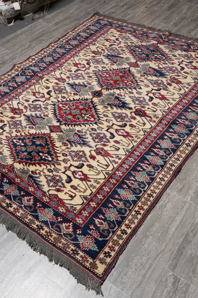 5.4 x 7.4 New Chechen Caucasion Rug Wool on Wool #F-4647