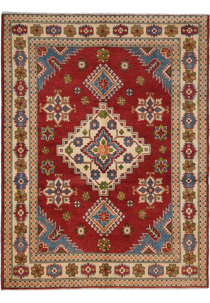 5 x 6.5 Geometric Diamond Kazak Wool Rug