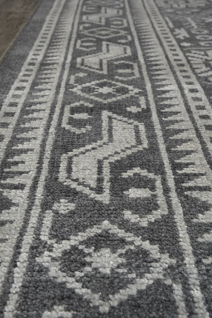 9 x 12 Hand-knotted Contemporary Area Gray Rug #F-5636