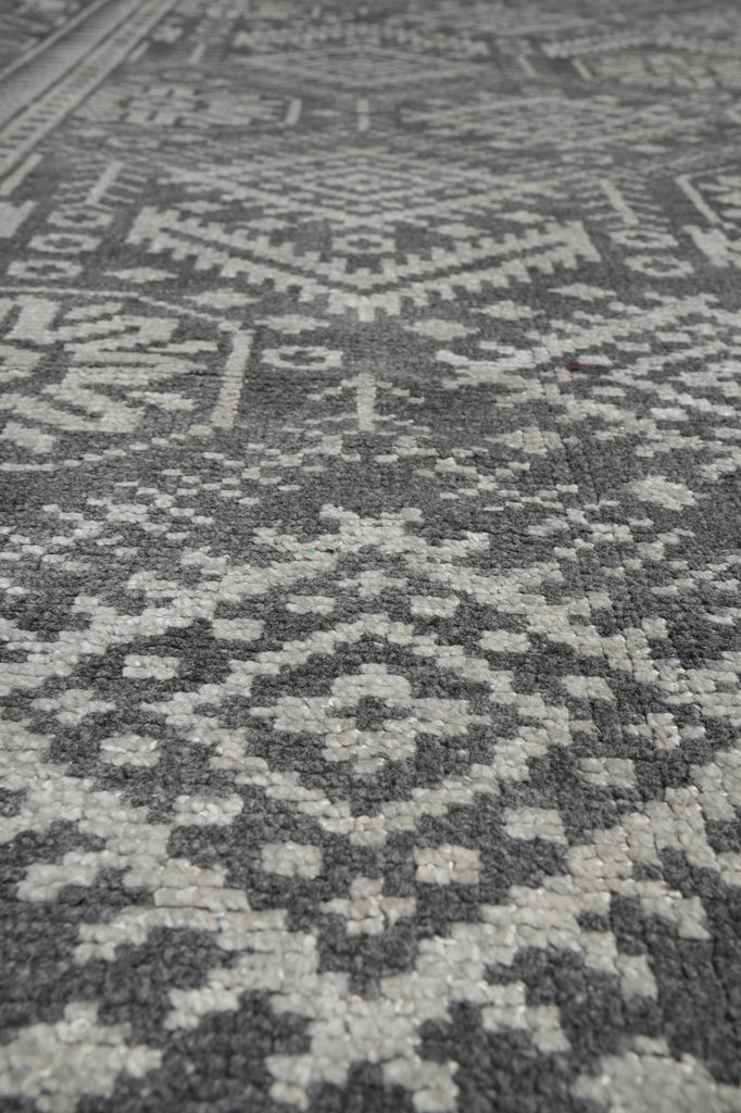 9 x 12 Hand-knotted Contemporary Area Gray Rug #F-5636