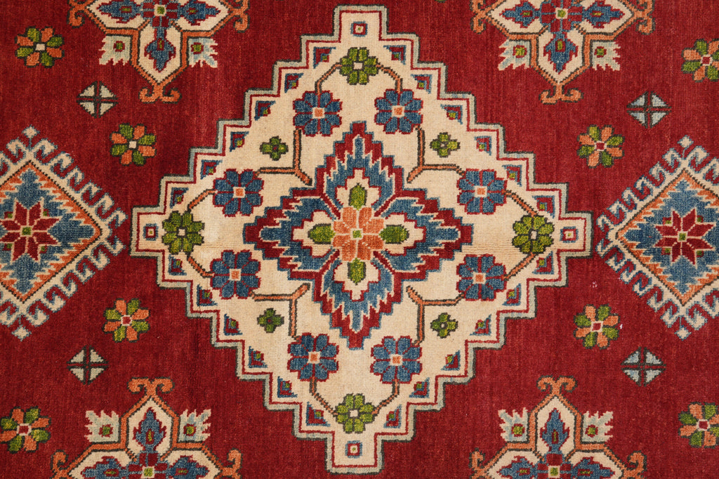 5 x 6.5 Geometric Diamond Kazak Wool Rug #PIX-24200