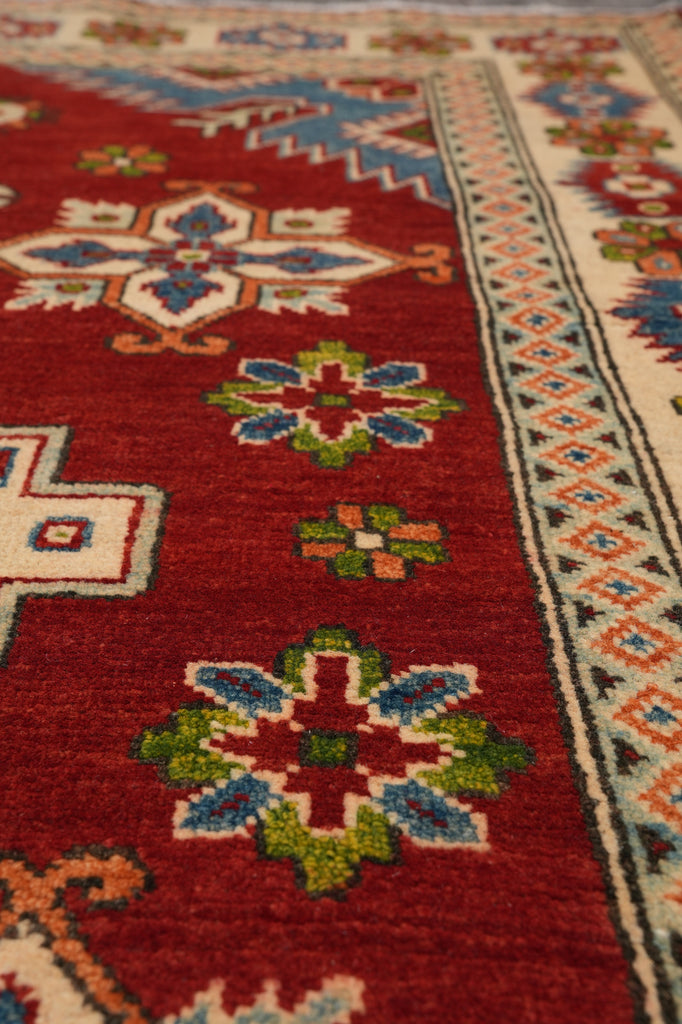 5 x 6.5 Geometric Diamond Kazak Wool Rug #PIX-24200