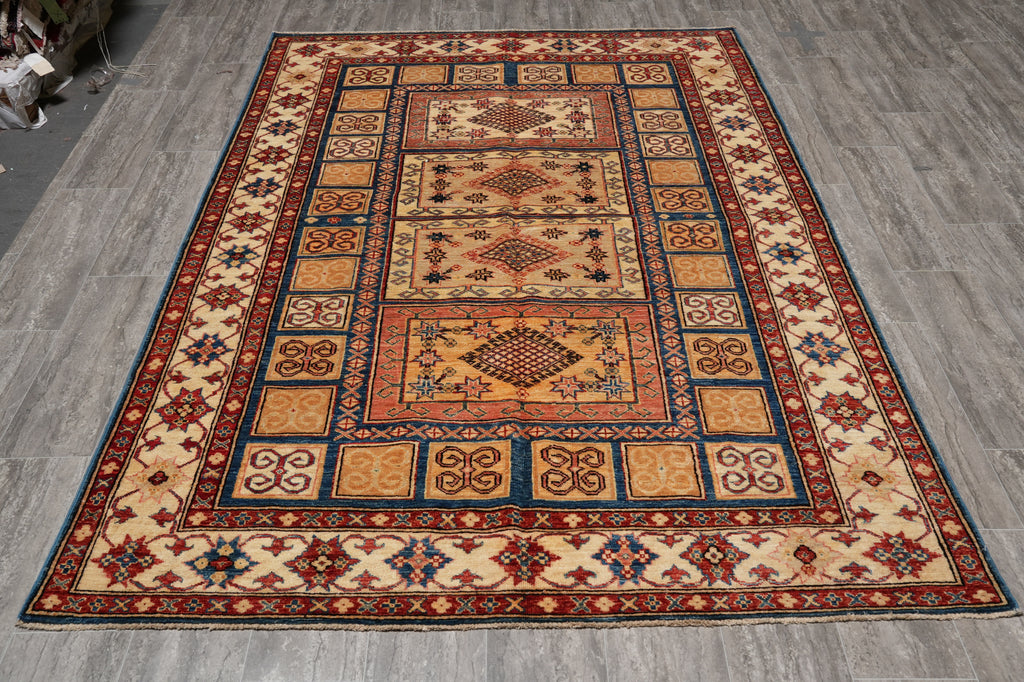 5.7 x 8 Super Kazak Rug Finer Silky Wool #PIX-24946