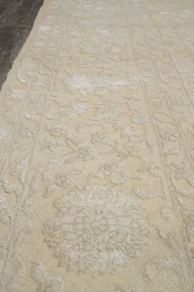 9 x 11 Wool and Silk Soft Ivory Elegant Friendly All Decor Rug #F-5574