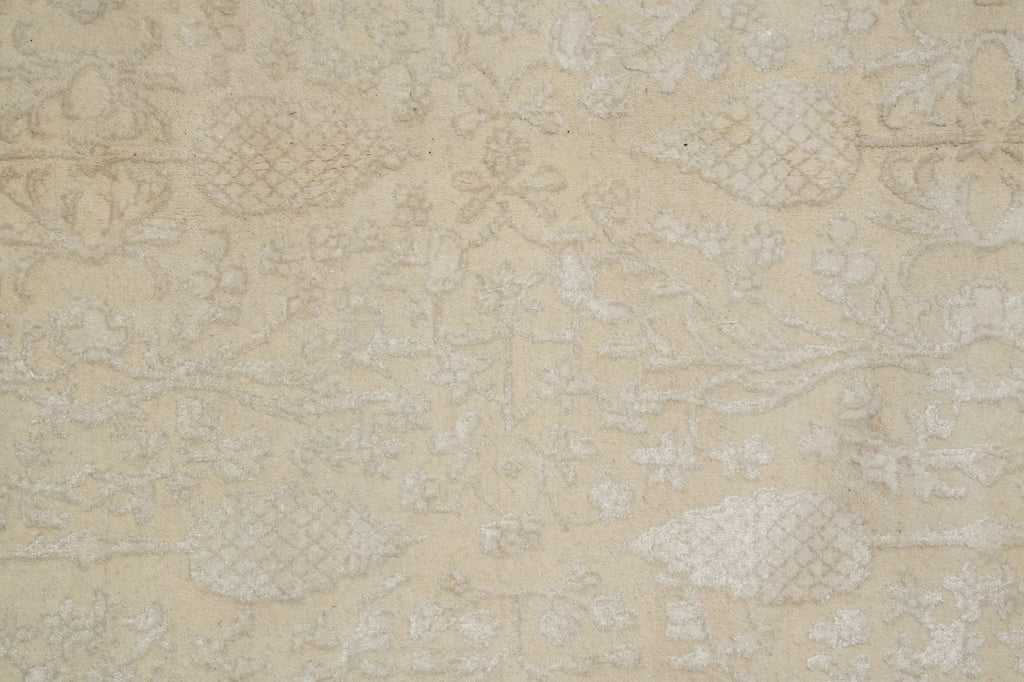 9 x 11 Wool and Silk Soft Ivory Elegant Friendly All Decor Rug #F-5574