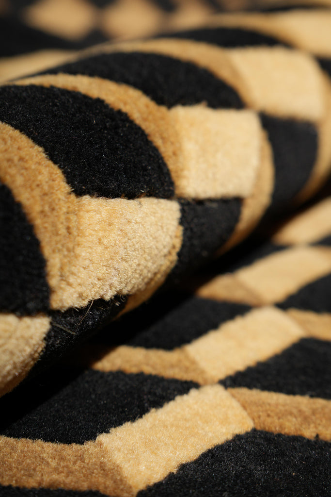 6.1 x 6.0 Square New Handmade Contemporary Rug Black #F-4020