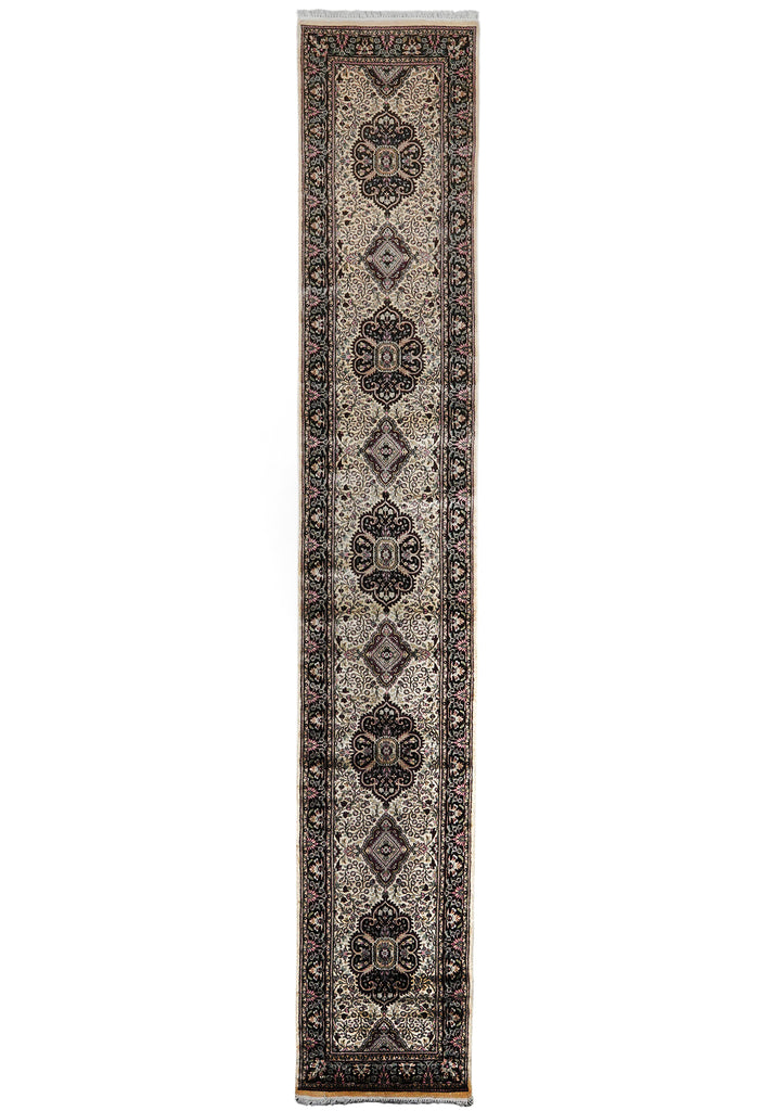 16' Feet Runner Kashmir Bamboo Silk Handmade #55043