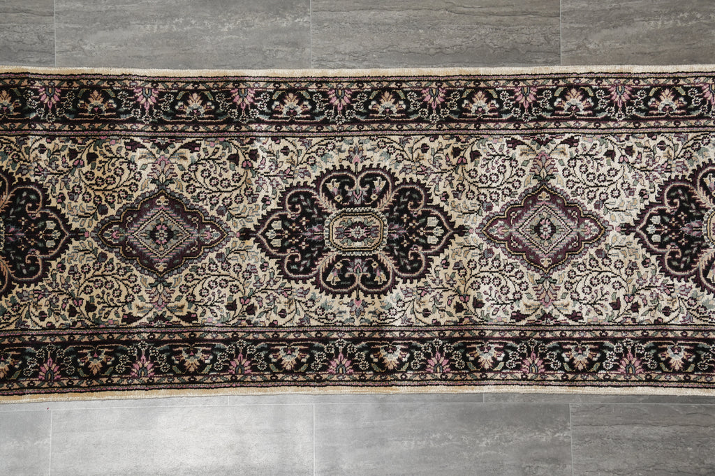 16' Feet Runner Kashmir Bamboo Silk Handmade #55043