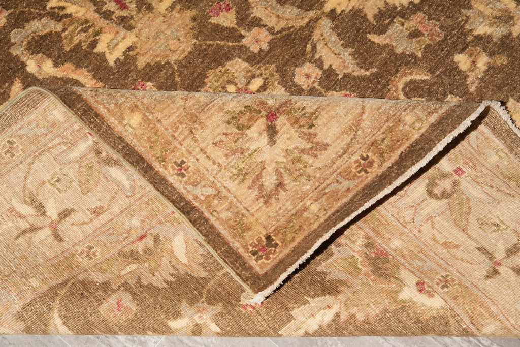 5.9 x  6.0 Feet Square New Handmade Chobi Ziglar Pershawar Rug Brown #F-4021