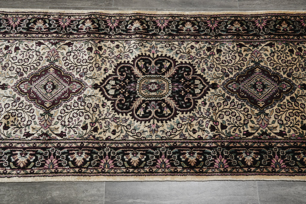 16' Feet Runner Kashmir Bamboo Silk Handmade #55043