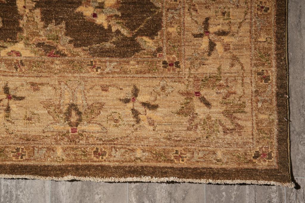 5.9 x  6.0 Feet Square New Handmade Chobi Ziglar Pershawar Rug Brown #F-4021