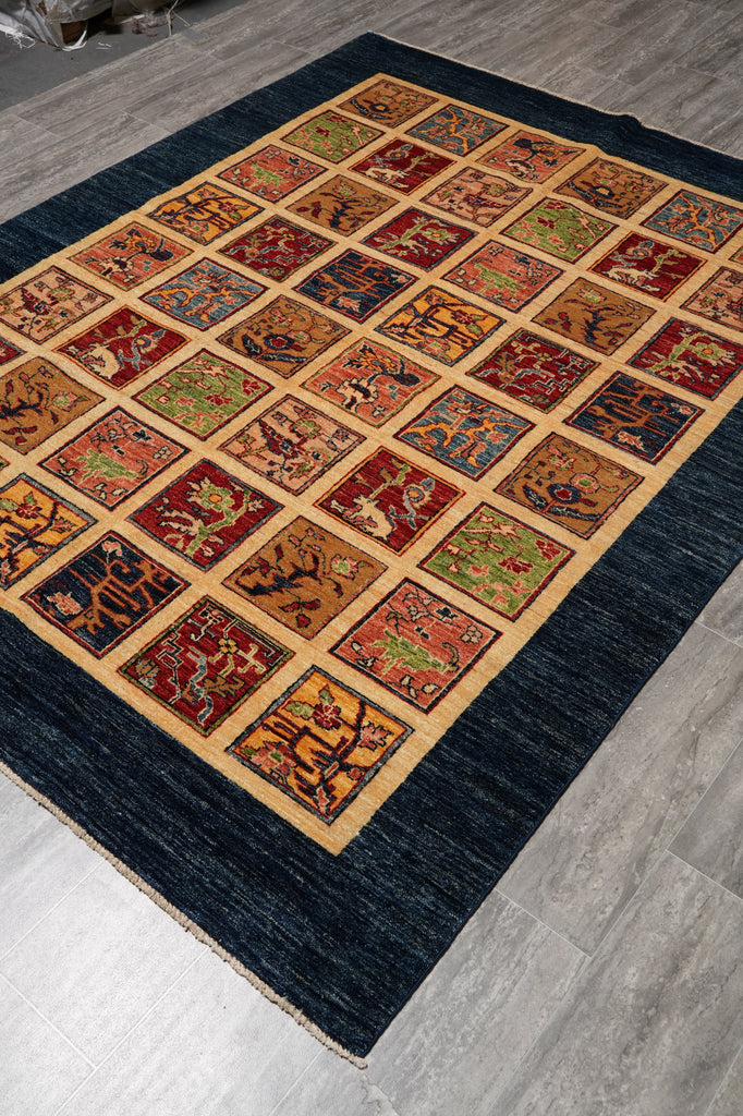 6 x 7.7 Quality Chobi Garden Pattern Rug Super Kazak Fine Silky Wool #PIX-24919